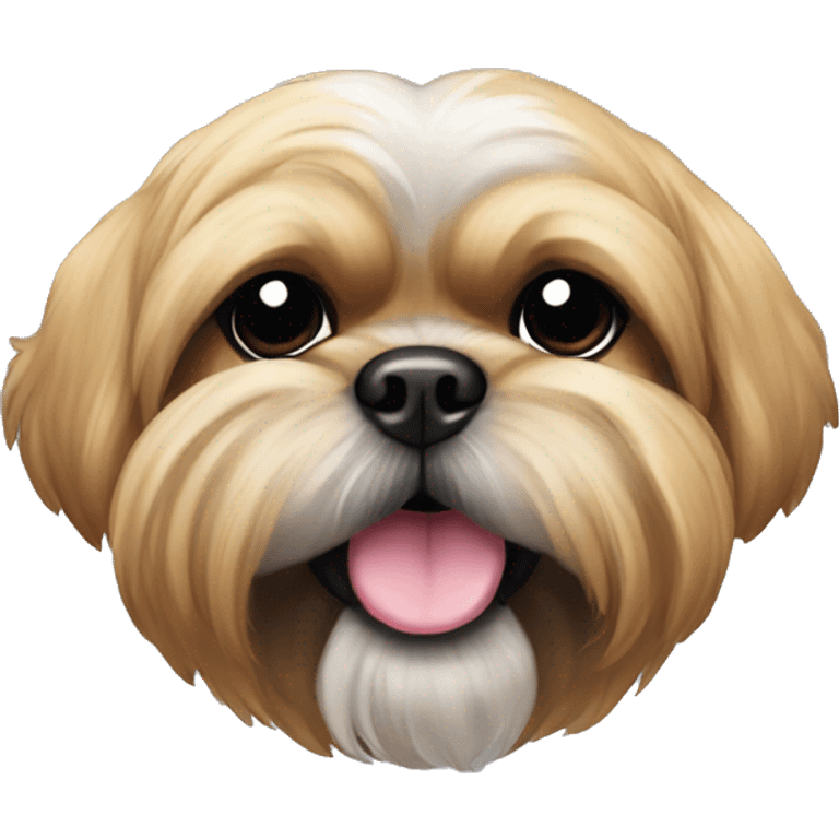 Gold shih tzu with a black mouth and ears emoji