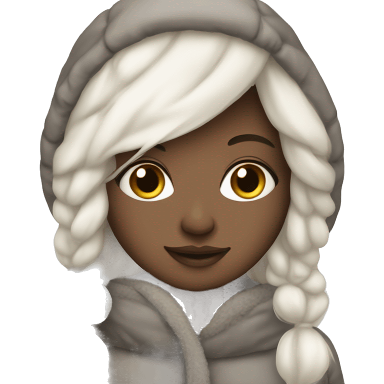 Winter girl white skin cozy  emoji