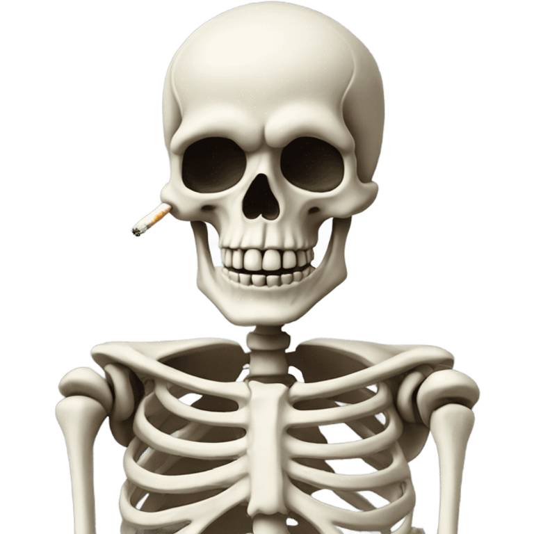 a skeleton with a bandanna smoking emoji