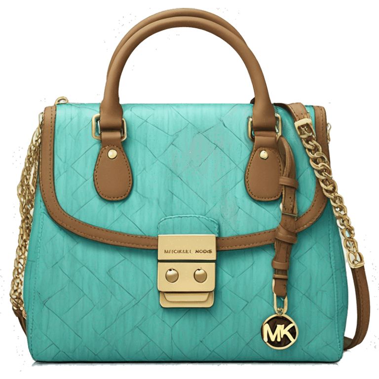 Realistic Michael kors cracked turquoise pattern satchel purse. emoji