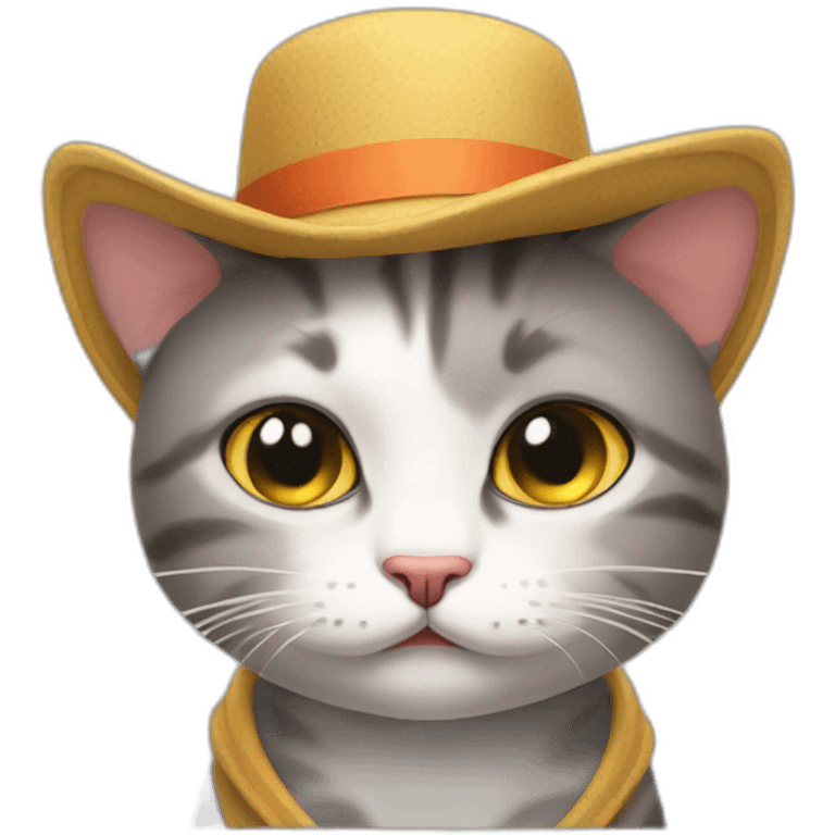 little cat with hat having a hard day emoji