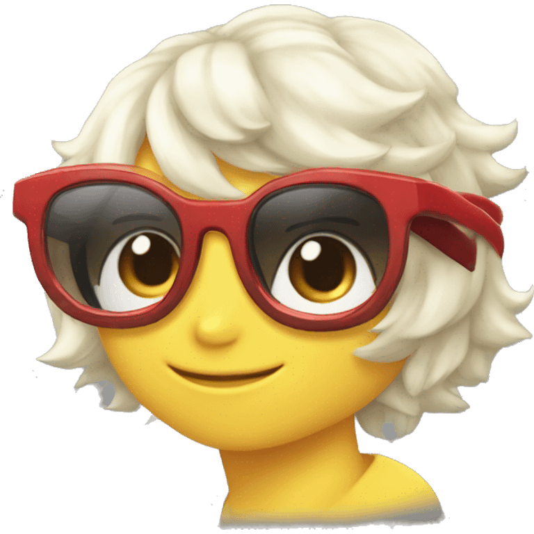 Le Pokémon évolie avec des lunettes de soleil qui conduit une Ferrari  emoji