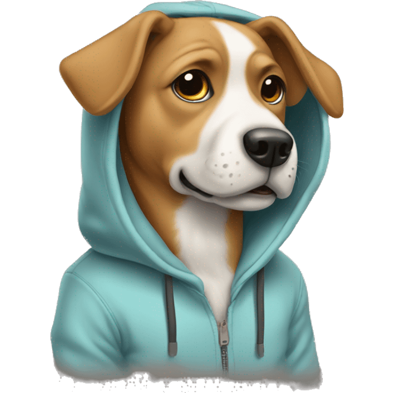 Dog wearning hoodie  emoji