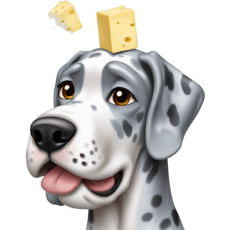 Blue Merle Great Dane eating butter emoji