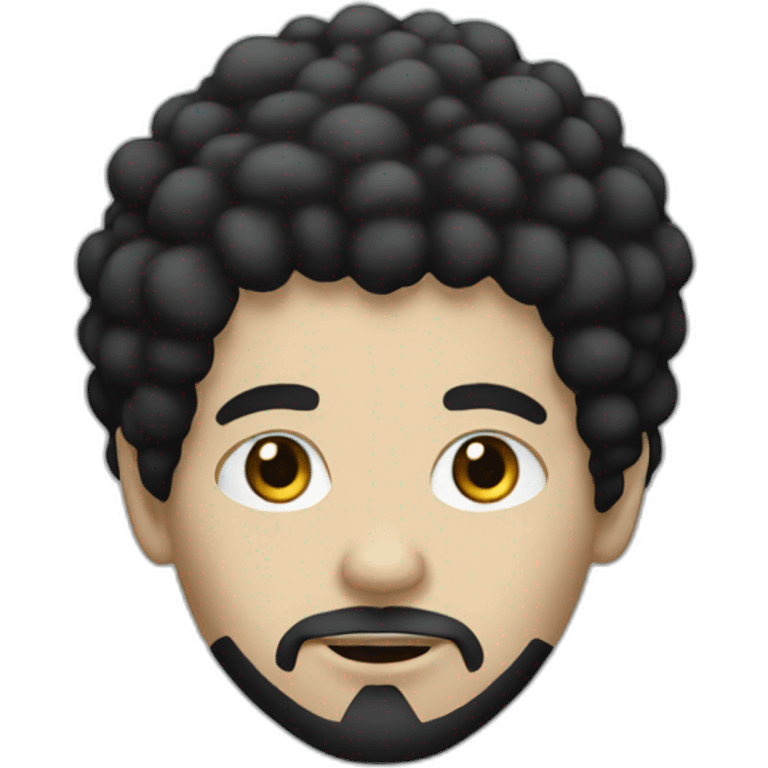 white gaijin with black afro hair emoji