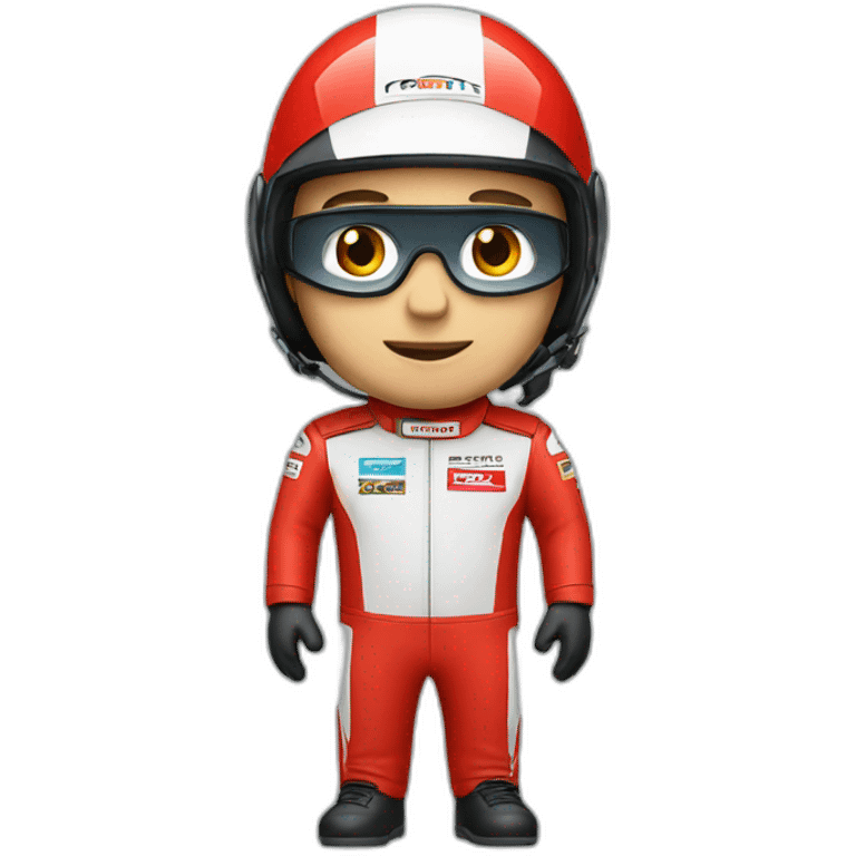 formula 1 pilot in a red suit emoji