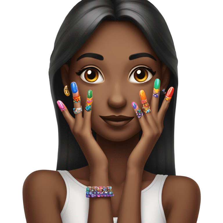 Girl with long nails emoji