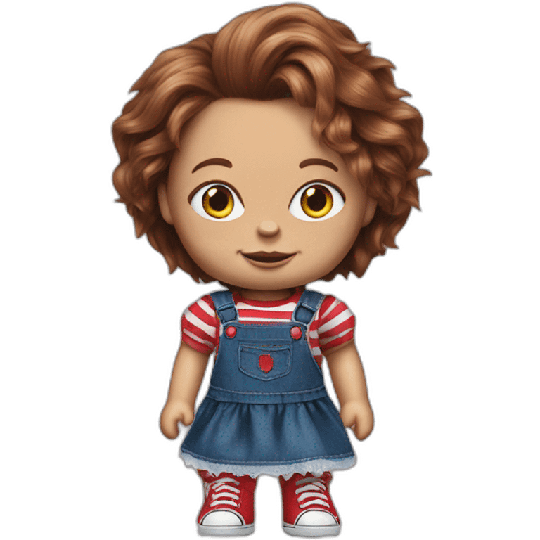 chucky doll wearing a dress emoji