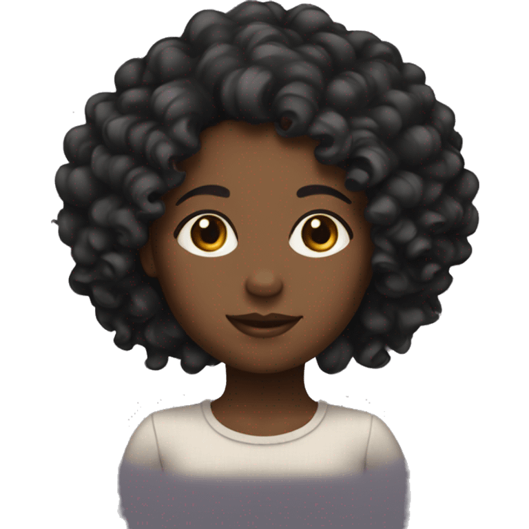 black girl with curly hair  emoji