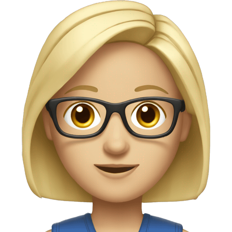 Female mazda service advisor with blonde hair and glasses  emoji