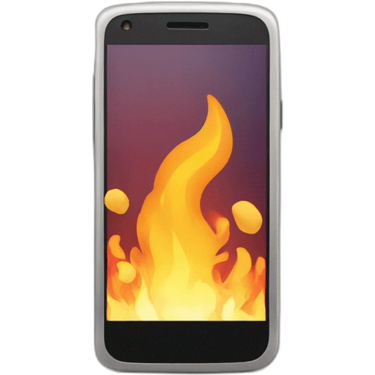 Smartphone in fire emoji