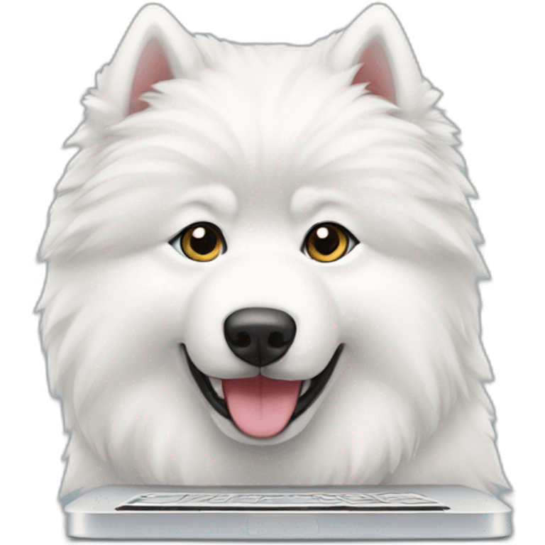 samoyed-typing-on-laptop emoji