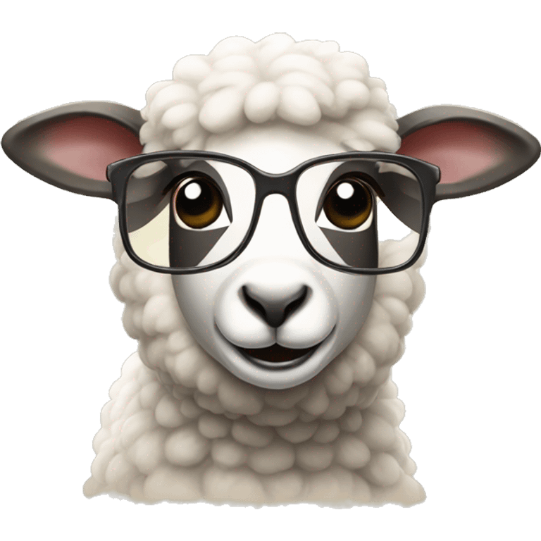 Sheep wearing glasses emoji