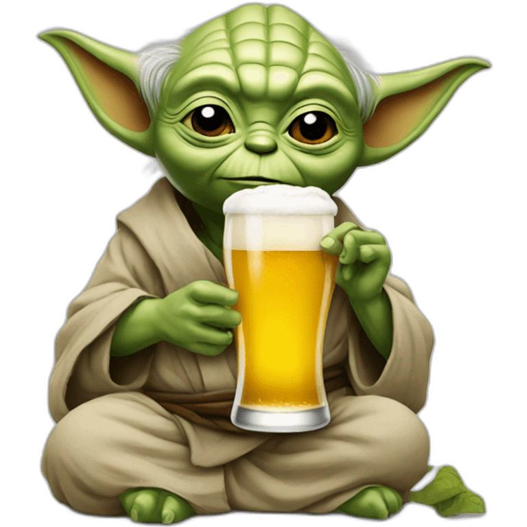 Yoda avec une bière emoji