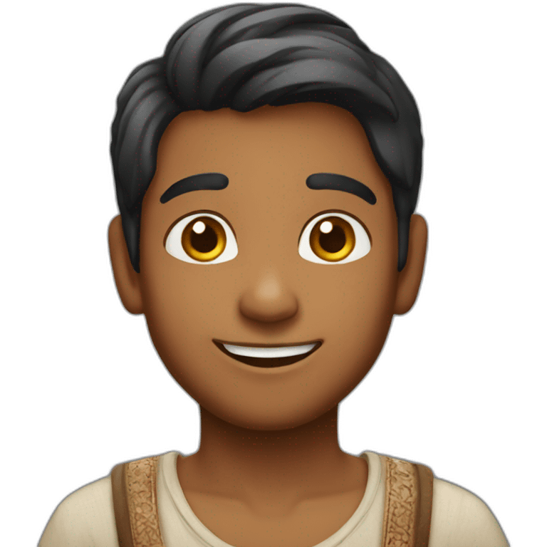 Happy indian boy without beard emoji