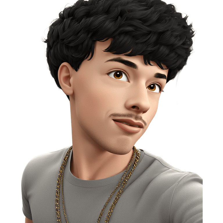 male with short black hair emoji