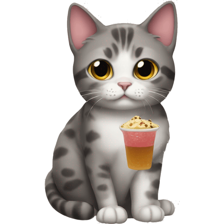 cat with boba emoji