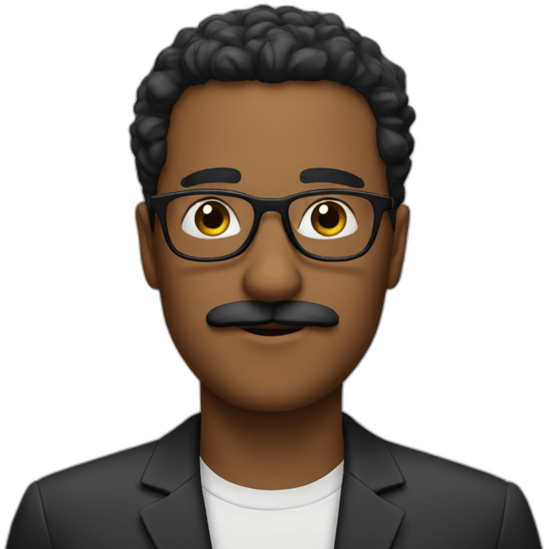 man with black mustache and glasses emoji