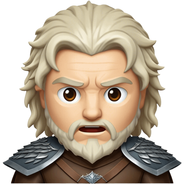 Cinematic Realistic Game of Thrones Pop Culture Emoji, featuring a dramatic, epic portrayal inspired by the fantasy series rendered with rich textures and cinematic lighting. emoji