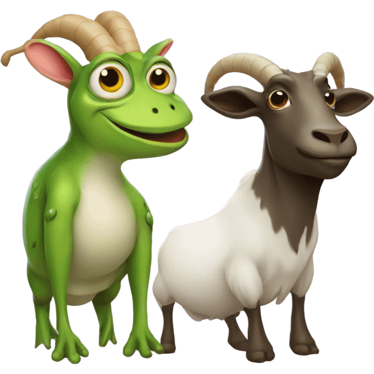 Frog and a goat emoji