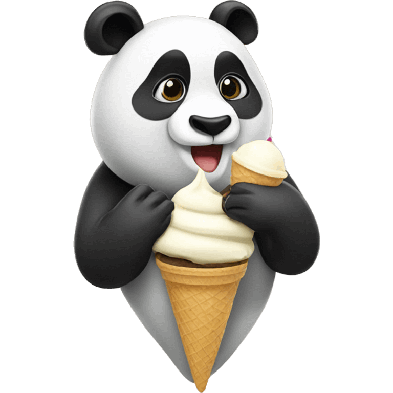 Panda eating ice cream emoji