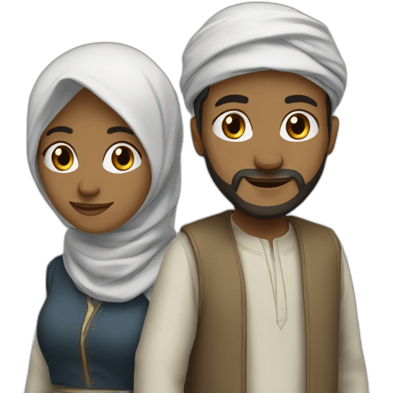 Couple musulman obèse emoji