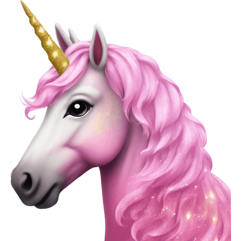 Pink ombre majestic unicorn with glitter  emoji