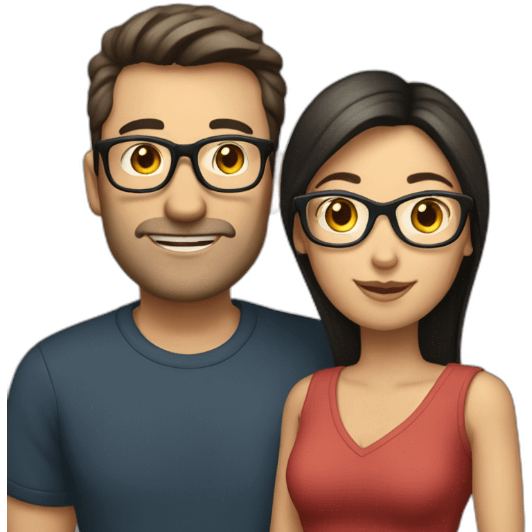 Caucasian-couple-with-dark-hair-woman-with-glasses emoji