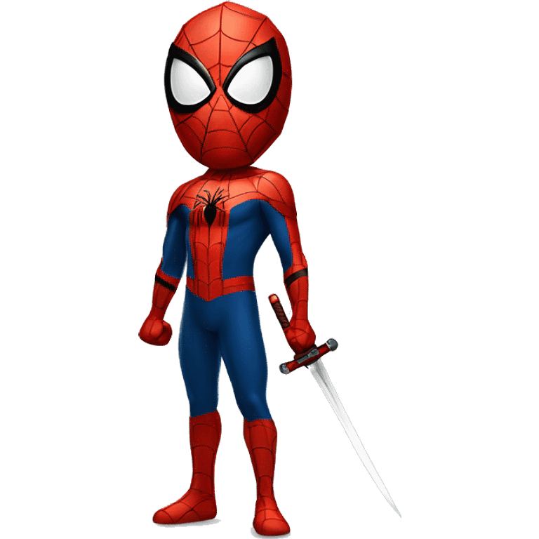 Spider-man with a brave sword emoji