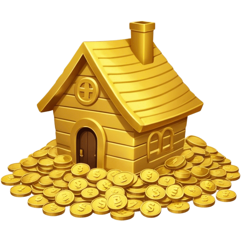 a house overflowing with money emoji