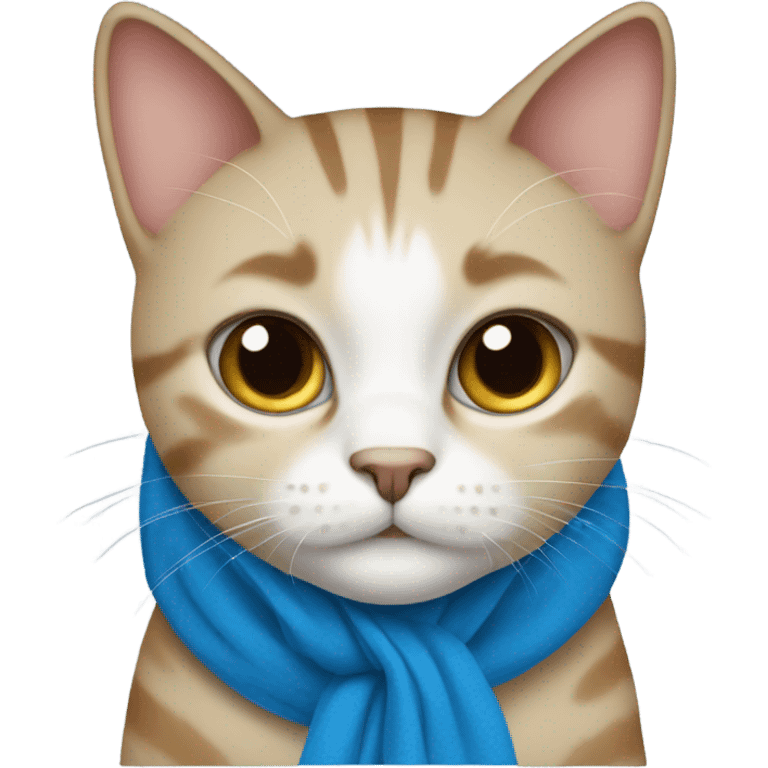 Cat wearing a blue scarf emoji