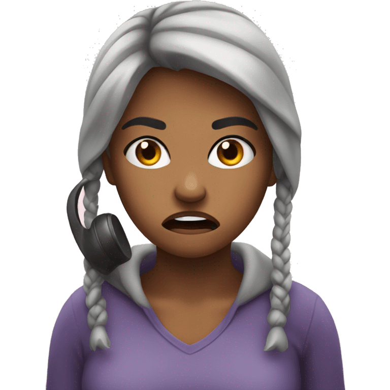 Angry girl call phone emoji