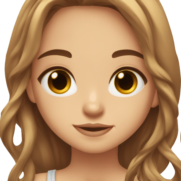 Girl cute eyes color honey wavy hair and girl cute Brown eyes straight hair emoji