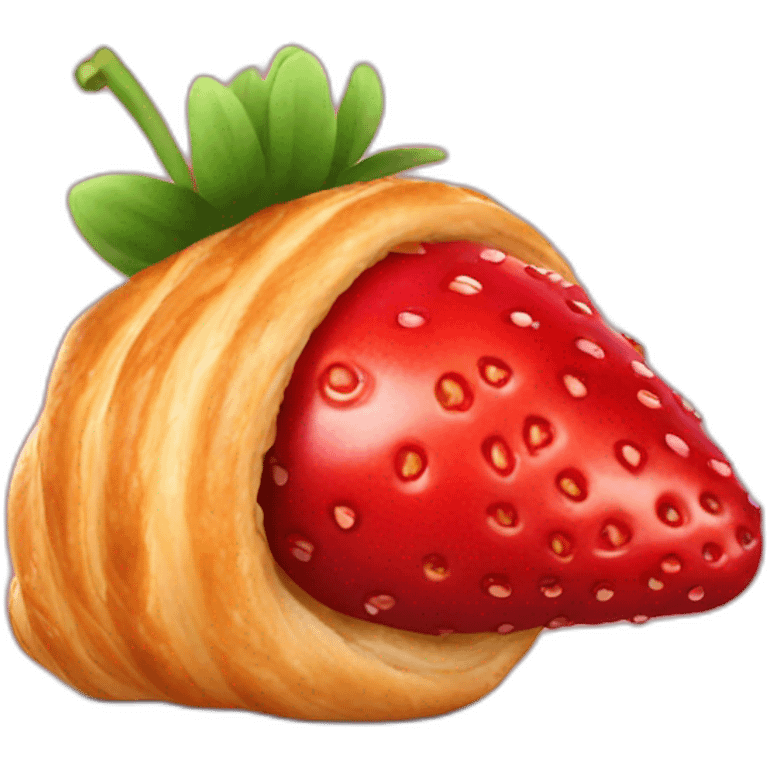 Strawberry croissant  emoji