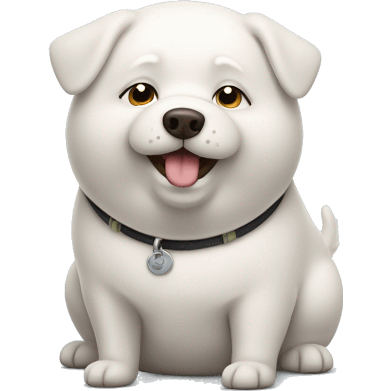 chubby white dog with a belly emoji