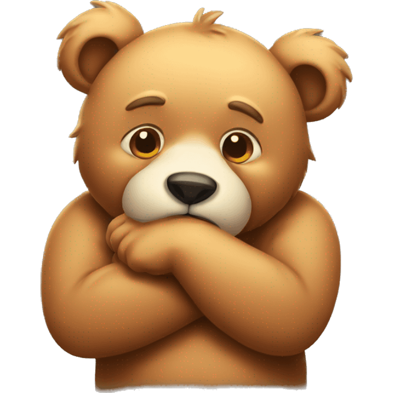 Thoughtful bear scratching his chin emoji