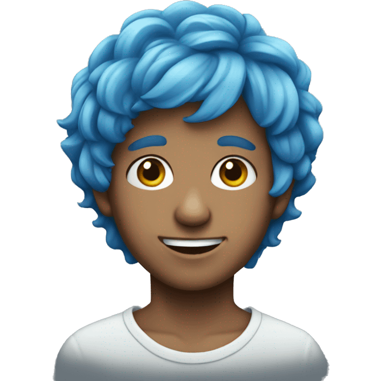 blue haired boy portrait emoji