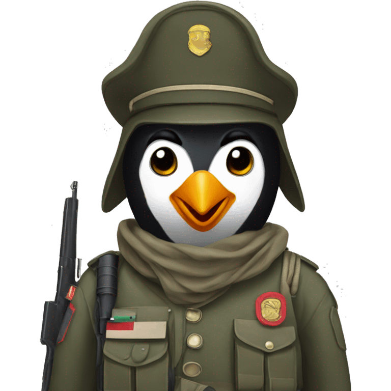 Soldier penguin emoji