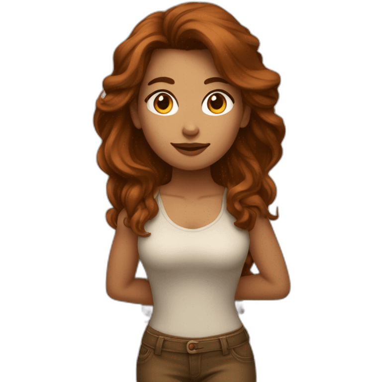 femme énorme avec de grosse cuisse et des cheveux marron emoji