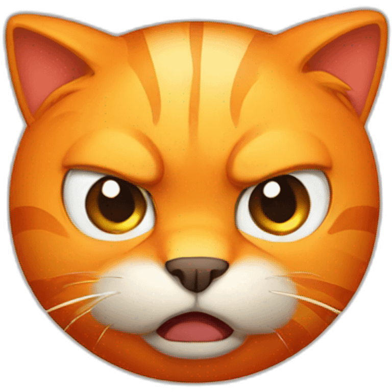 big orange cat with angry issue emoji