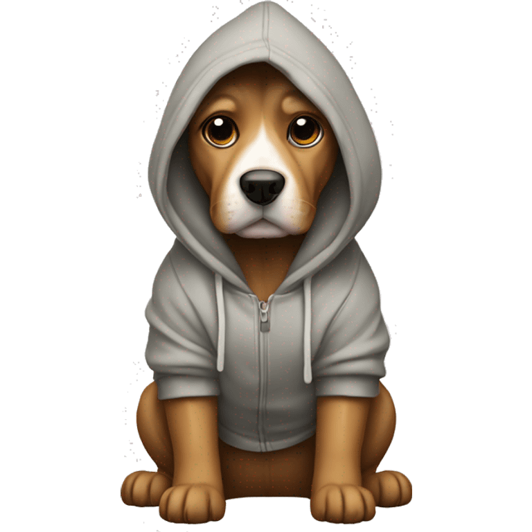 Dog wearing a hoodie emoji