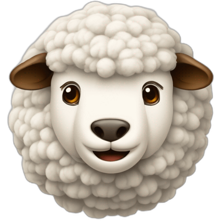 Mouton personnifiée avec deux boules de laine sur la tête emoji