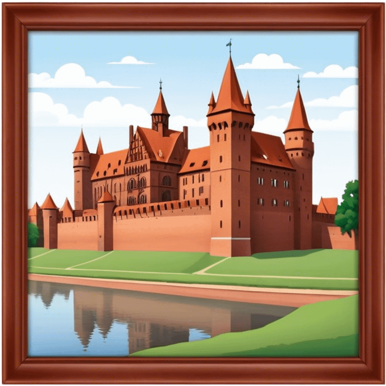 Malbork Castle Landmark Emoji – Featuring the red-brick fortress with its Gothic walls. emoji