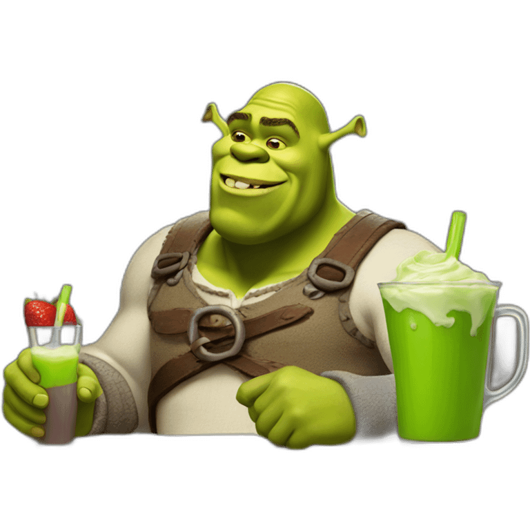 Shrek drink a yogurt emoji