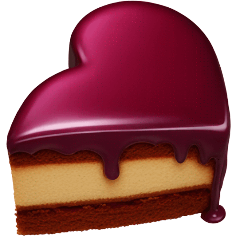 Heart shape cake with burgundy glaze emoji