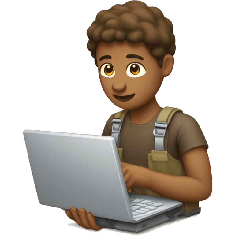 A brown person fixing laptop emoji