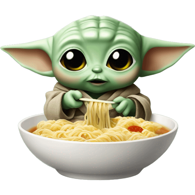 Baby yoda eating ramen emoji