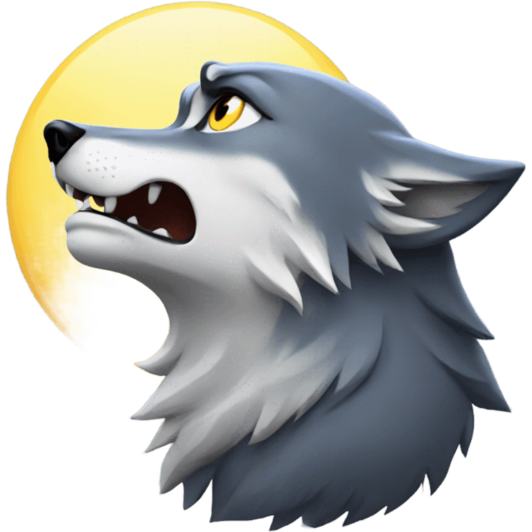 Wolf howling at moon emoji