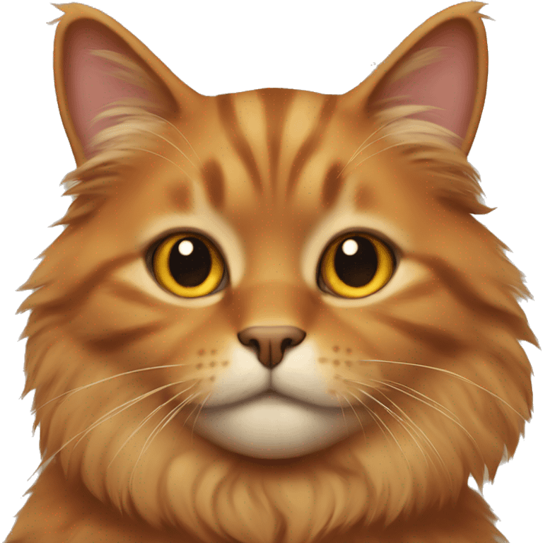 fluffy brown orange cat  emoji