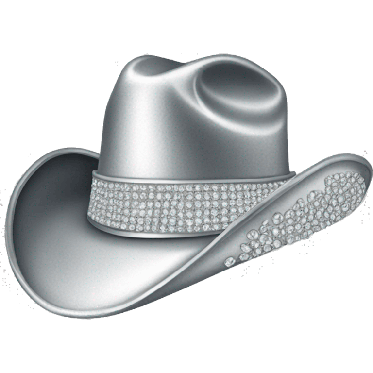 Silver cowboy hat covered in diamonds emoji